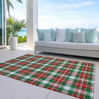 Piper Looms Chantille Christmas ACN1817 Emerald Machine Washable Area Rug Outdoor Lifestyle Image Feature