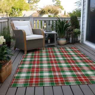Piper Looms Chantille Christmas ACN1817 Emerald Machine Washable Area Rug Outdoor Lifestyle Image Feature