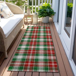 Piper Looms Chantille Christmas ACN1817 Emerald Machine Washable Area Rug Runner Outdoor Lifestyle Image Feature