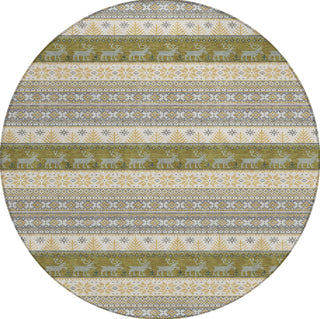 Piper Looms Chantille Christmas ACN1818 Gray Machine Washable Area Rug Round Main Image