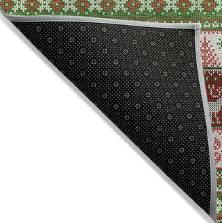 Piper Looms Chantille Christmas ACN1818 Green Machine Washable Area Rug Backing Image