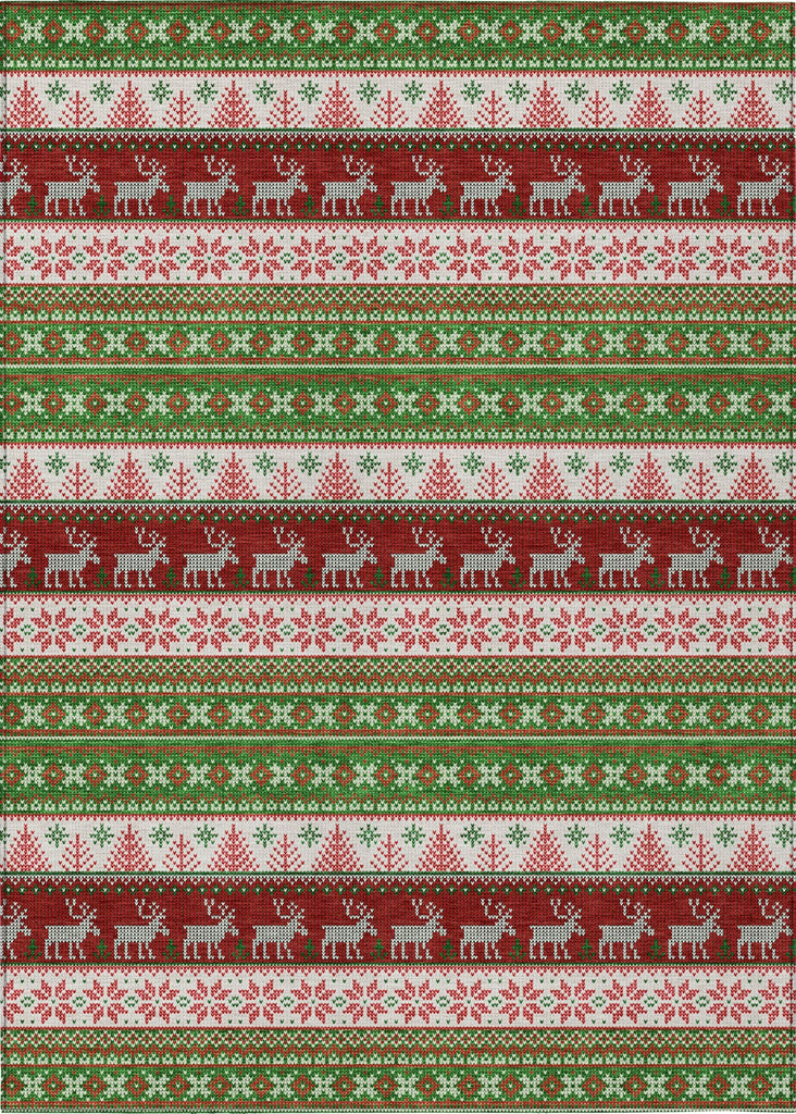 Piper Looms Chantille Christmas ACN1818 Green Machine Washable Area Rug main image