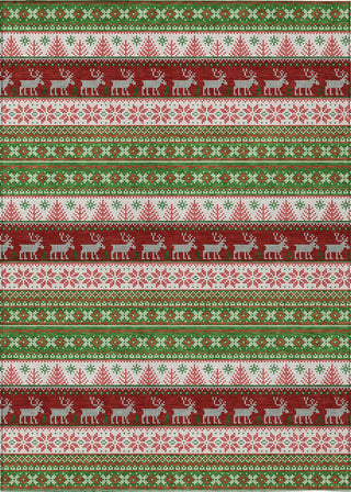 Piper Looms Chantille Christmas ACN1818 Green Machine Washable Area Rug main image
