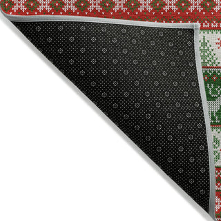 Piper Looms Chantille Christmas ACN1818 Red Machine Washable Area Rug Backing Image
