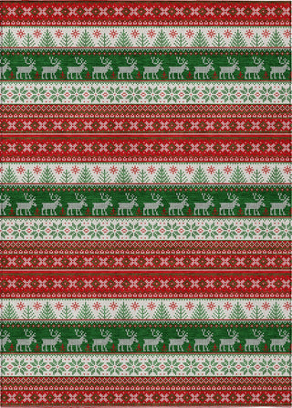 Piper Looms Chantille Christmas ACN1818 Red Machine Washable Area Rug main image