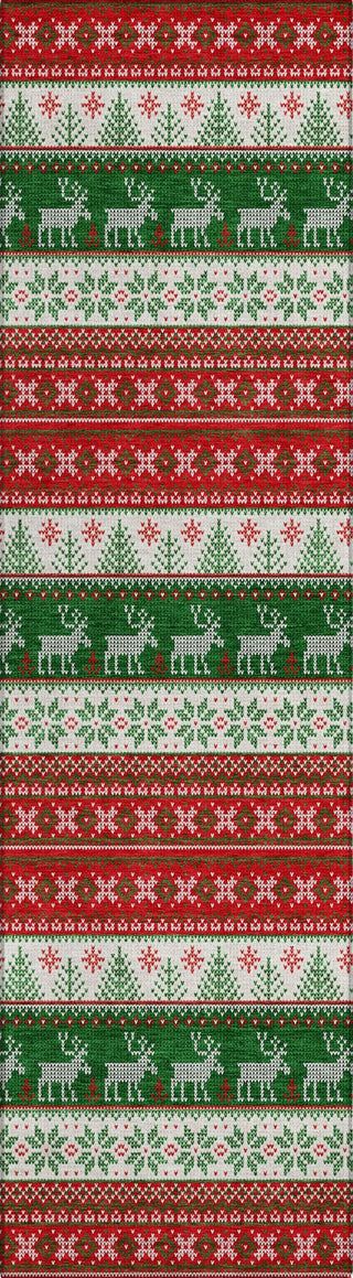 Piper Looms Chantille Christmas ACN1818 Red Machine Washable Area Rug Runner Main Image