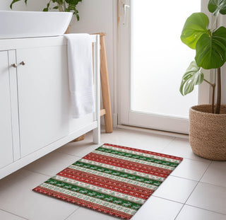 Piper Looms Chantille Christmas ACN1818 Red Machine Washable Area Rug Scatter Lifestyle Image Feature