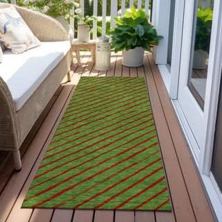 Piper Looms Chantille Christmas ACN1819 Fern Machine Washable Area Rug Runner Outdoor Lifestyle Image Feature