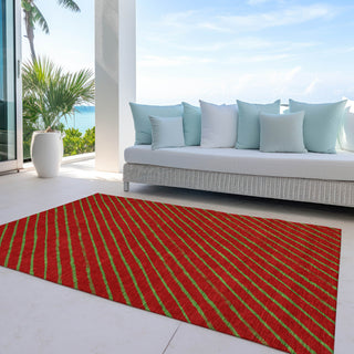 Piper Looms Chantille Christmas ACN1819 Merlot Machine Washable Area Rug Outdoor Lifestyle Image Feature