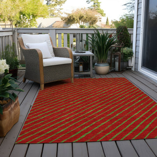 Piper Looms Chantille Christmas ACN1819 Merlot Machine Washable Area Rug Outdoor Lifestyle Image Feature