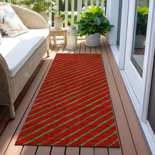 Piper Looms Chantille Christmas ACN1819 Merlot Machine Washable Area Rug Runner Outdoor Lifestyle Image Feature