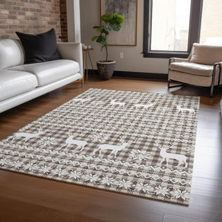 Piper Looms Chantille Christmas ACN1820 Brown Machine Washable Area Rug Lifestyle Image Feature