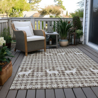 Piper Looms Chantille Christmas ACN1820 Brown Machine Washable Area Rug Outdoor Lifestyle Image Feature