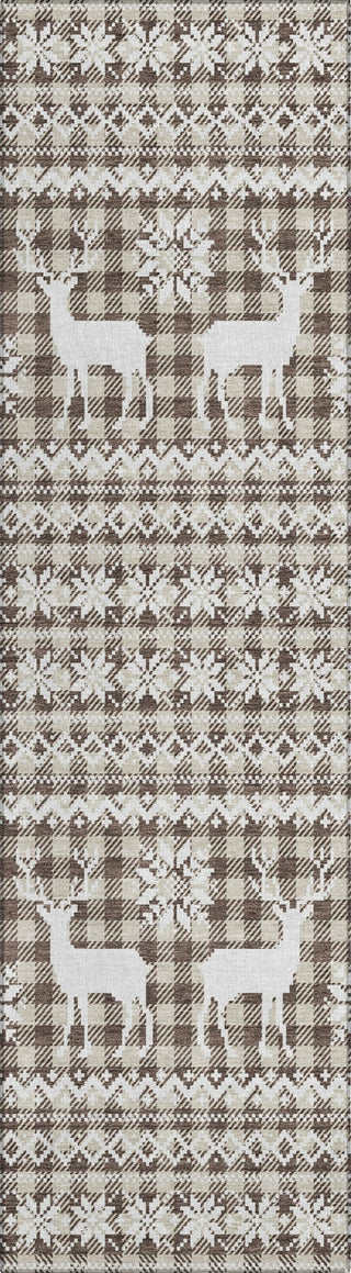 Piper Looms Chantille Christmas ACN1820 Brown Machine Washable Area Rug Runner Main Image