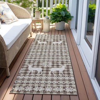 Piper Looms Chantille Christmas ACN1820 Brown Machine Washable Area Rug Runner Outdoor Lifestyle Image Feature