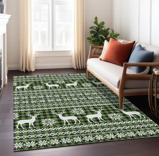 Piper Looms Chantille Christmas ACN1820 Cactus Machine Washable Area Rug Lifestyle Image Feature