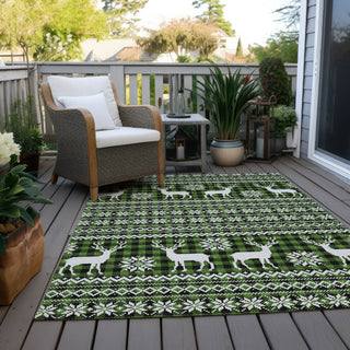 Piper Looms Chantille Christmas ACN1820 Cactus Machine Washable Area Rug Outdoor Lifestyle Image Feature