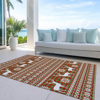 Piper Looms Chantille Christmas ACN1820 Fern Machine Washable Area Rug Outdoor Lifestyle Image Feature