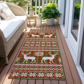 Piper Looms Chantille Christmas ACN1820 Fern Machine Washable Area Rug Runner Outdoor Lifestyle Image Feature