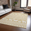 Piper Looms Chantille Christmas ACN1820 Gold Machine Washable Area Rug Lifestyle Image Feature