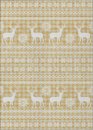 Piper Looms Chantille Christmas ACN1820 Gold Machine Washable Area Rug main image