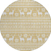 Piper Looms Chantille Christmas ACN1820 Gold Machine Washable Area Rug Round Main Image