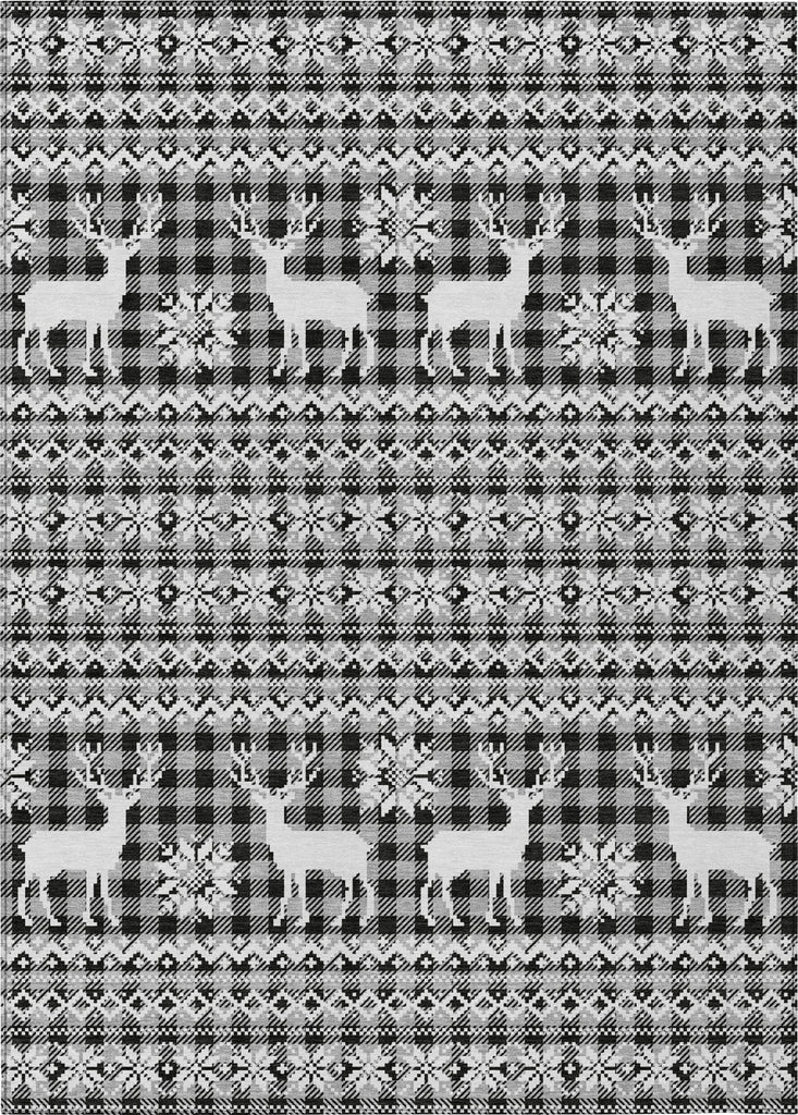 Piper Looms Chantille Christmas ACN1820 Gray Machine Washable Area Rug main image