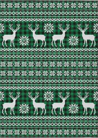 Piper Looms Chantille Christmas ACN1820 Green Machine Washable Area Rug main image