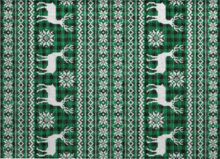 Piper Looms Chantille Christmas ACN1820 Green Machine Washable Area Rug Scatter Main Image
