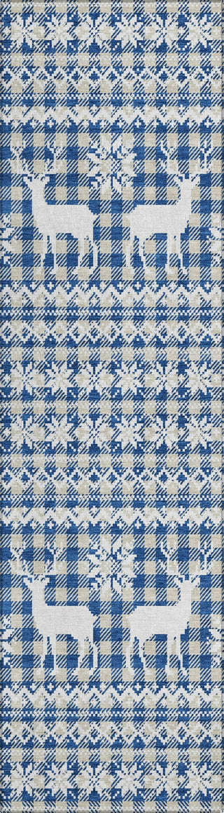 Piper Looms Chantille Christmas ACN1820 Navy Machine Washable Area Rug Runner Main Image