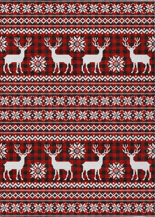 Piper Looms Chantille Christmas ACN1820 Red Machine Washable Area Rug main image