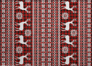 Piper Looms Chantille Christmas ACN1820 Red Machine Washable Area Rug Scatter Main Image