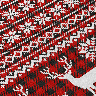 Piper Looms Chantille Christmas ACN1820 Red Machine Washable Area Rug Swatch Image