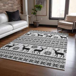 Piper Looms Chantille Christmas ACN1820 Silver Machine Washable Area Rug Lifestyle Image Feature