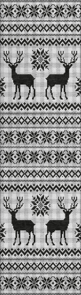 Piper Looms Chantille Christmas ACN1820 Silver Machine Washable Area Rug Runner Main Image