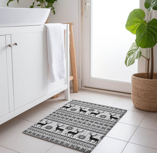 Piper Looms Chantille Christmas ACN1820 Silver Machine Washable Area Rug Scatter Lifestyle Image Feature