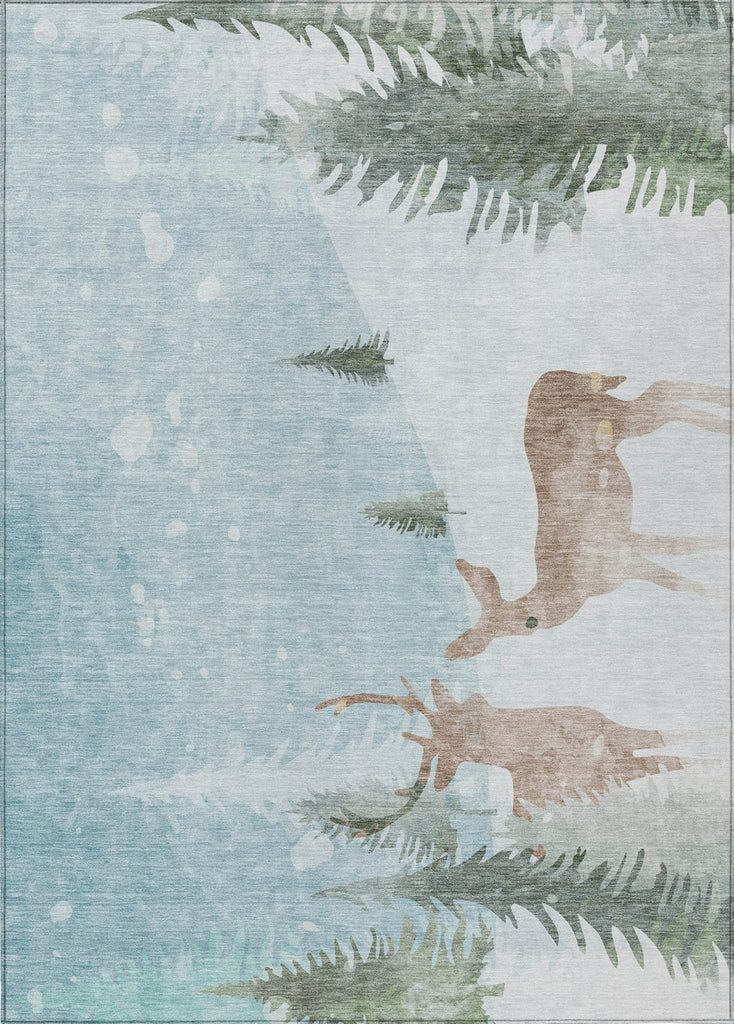 Piper Looms Chantille Christmas ACN1821 Sky Machine Washable Area Rug main image