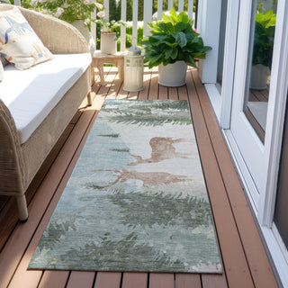 Piper Looms Chantille Christmas ACN1821 Sky Machine Washable Area Rug Runner Outdoor Lifestyle Image Feature