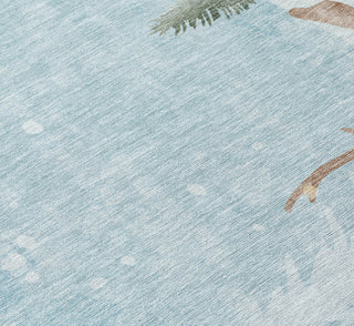 Piper Looms Chantille Christmas ACN1821 Sky Machine Washable Area Rug Swatch Image