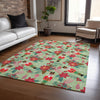 Piper Looms Chantille Christmas ACN1822 Aloe Machine Washable Area Rug Lifestyle Image Feature
