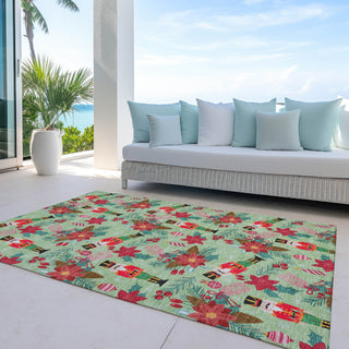 Piper Looms Chantille Christmas ACN1822 Aloe Machine Washable Area Rug Outdoor Lifestyle Image Feature