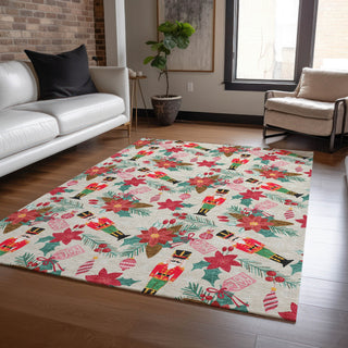 Piper Looms Chantille Christmas ACN1822 Beige Machine Washable Area Rug Lifestyle Image Feature