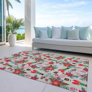 Piper Looms Chantille Christmas ACN1822 Beige Machine Washable Area Rug Outdoor Lifestyle Image Feature