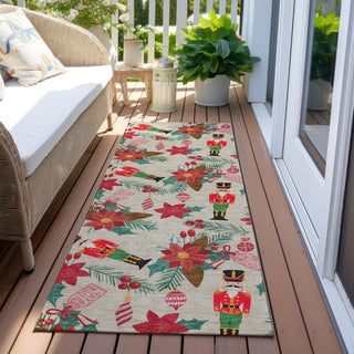 Piper Looms Chantille Christmas ACN1822 Beige Machine Washable Area Rug Runner Outdoor Lifestyle Image Feature