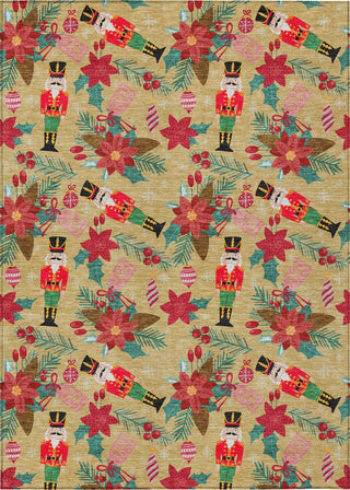 Piper Looms Chantille Christmas ACN1822 Gold Machine Washable Area Rug main image