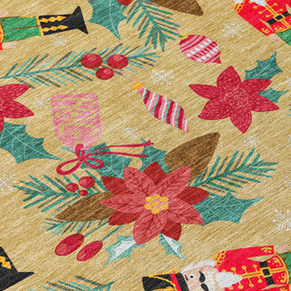 Piper Looms Chantille Christmas ACN1822 Gold Machine Washable Area Rug Swatch Image