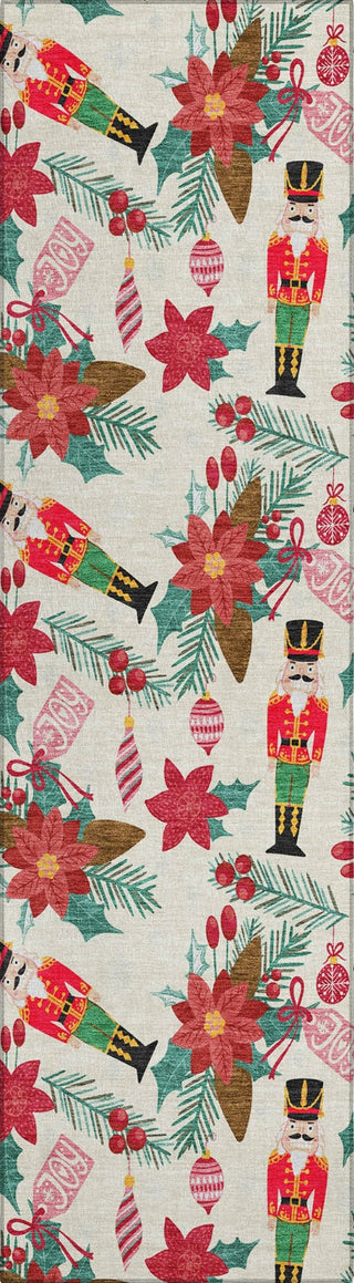 Piper Looms Chantille Christmas ACN1822 Ivory Machine Washable Area Rug Runner Main Image