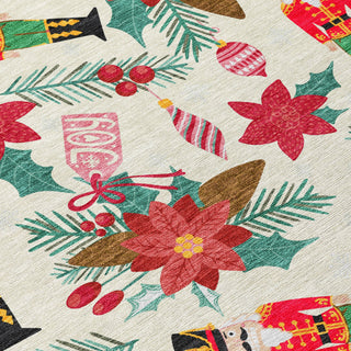 Piper Looms Chantille Christmas ACN1822 Ivory Machine Washable Area Rug Swatch Image