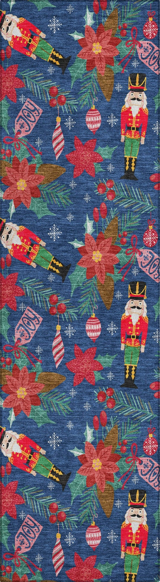 Piper Looms Chantille Christmas ACN1822 Navy Machine Washable Area Rug Runner Main Image