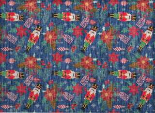 Piper Looms Chantille Christmas ACN1822 Navy Machine Washable Area Rug Scatter Main Image